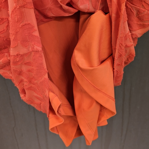 Isaac Mizrahi Orange/Coral Shift Mini Dress Sz Large - Picture 5 of 5